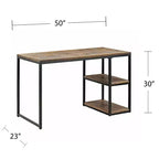 Scrivania Garviston in Legno Riciclato - Stile Industriale - Nera - SEI