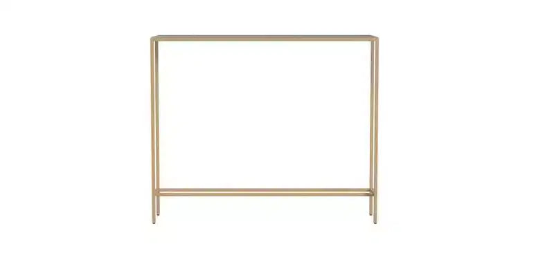 Darrin Narrow Mini Console Table with Mirrored Top - Gold - SEI