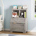 3-Tier Wooden Kids Bookcase & Toy Organizer with Flip-Top Lid for Playroom, Bedroom & Nursery - Child-Friendly Storage