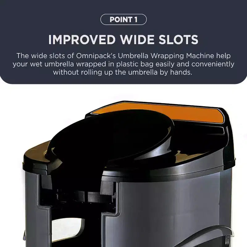 Macchina Automatica per l'Imballaggio di Ombrelli Bagnati, Distributore di Sacchetti, Slot Singolo, Plastica Ingegneristica ABS, 200 Sacchetti Lunghi Inclusi (Argento Scuro)
