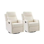 Set of 2 Ofelia Wooden Upholstery Wingback Swivel Recliner for Bedroom and Living Room ART OF LIVING DESIGNS-IVORY
