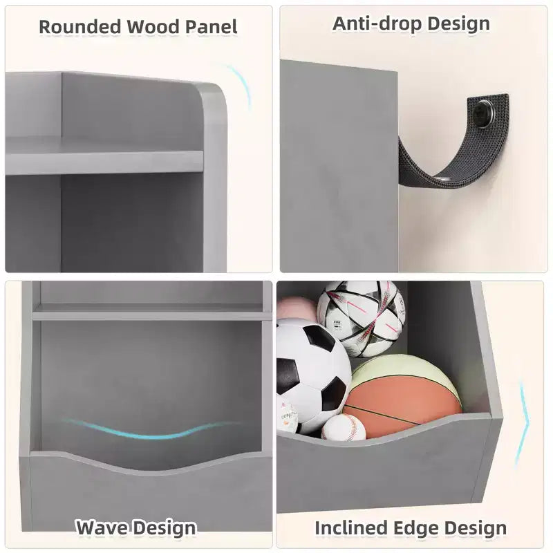 Libreria per bambini a 3 ripiani e organizer per giocattoli - Armadietto contenitore con scomparti per sala giochi, camera da letto, cameretta dei bambini