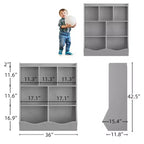 Libreria per bambini a 3 ripiani e organizer per giocattoli - Armadietto contenitore con scomparti per sala giochi, camera da letto, cameretta dei bambini
