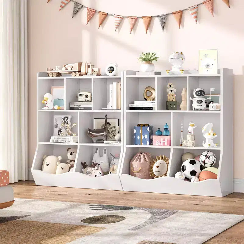 Libreria per bambini a 3 ripiani e organizer per giocattoli - Armadietto contenitore con scomparti per sala giochi, camera da letto, cameretta dei bambini