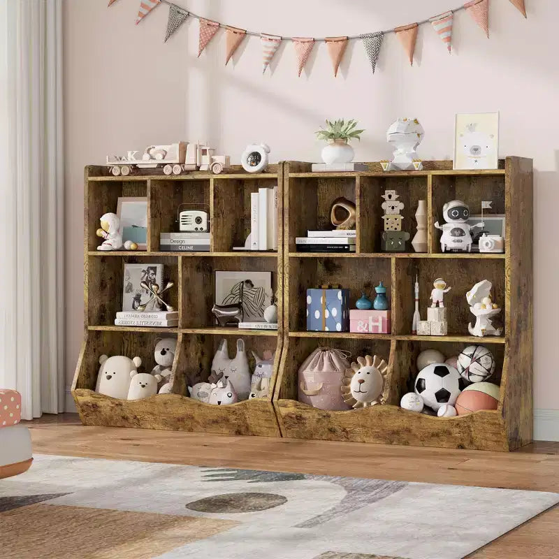Libreria per bambini a 3 ripiani e organizer per giocattoli - Armadietto contenitore con scomparti per sala giochi, camera da letto, cameretta dei bambini