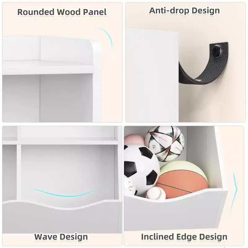 Libreria per bambini a 3 ripiani e organizer per giocattoli - Armadietto contenitore con scomparti per sala giochi, camera da letto, cameretta dei bambini