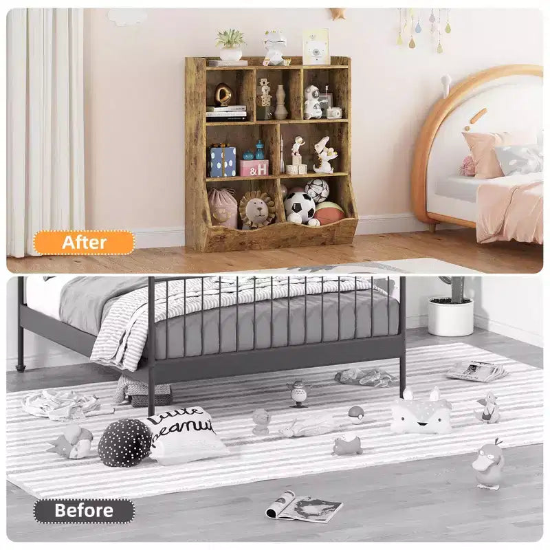 Libreria per bambini a 3 ripiani e organizer per giocattoli - Armadietto contenitore con scomparti per sala giochi, camera da letto, cameretta dei bambini