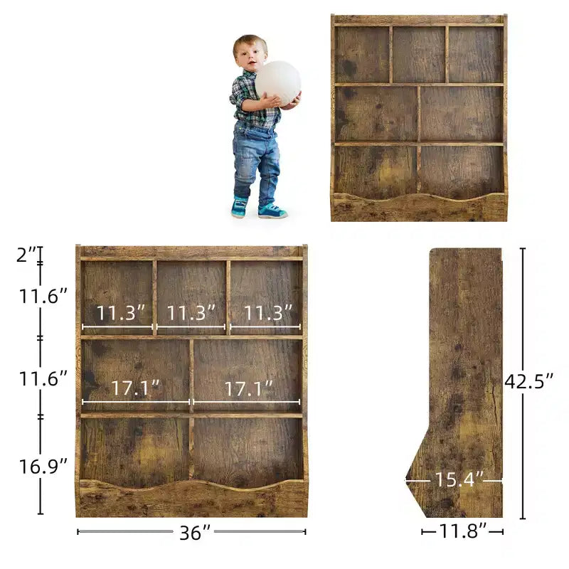 Libreria per bambini a 3 ripiani e organizer per giocattoli - Armadietto contenitore con scomparti per sala giochi, camera da letto, cameretta dei bambini
