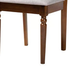 Set da pranzo da 5 pezzi Baxton Studio Renaud moderno in legno grigio e marrone noce