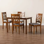 Set da pranzo da 5 pezzi Baxton Studio Renaud moderno in legno grigio e marrone noce