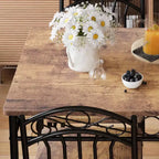 Set da pranzo con tavolo e 4 sedie, set tavolo e sedie da pranzo stile retrò industriale, tavolo e sedie da cucina, set da 5 pezzi per sala da pranzo, marrone