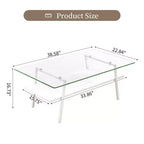 Set di 3 Tavolini da Salotto e Tavolini d'Appoggio, Tavolino in Vetro Temperato con Strato in MDF, Tavolini Moderni per Soggiorno, Vetro Trasparente