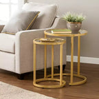 Tavolino ad incastro Evelyn Glam - Set da 2 pz - Oro - SEI