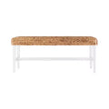 Standerson White Woven Coffee Table Bench - White - SEI