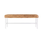 Standerson White Woven Coffee Table Bench - White - SEI
