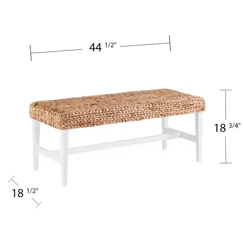 Panca da tavolino Standerson White Woven - Bianco - SEI
