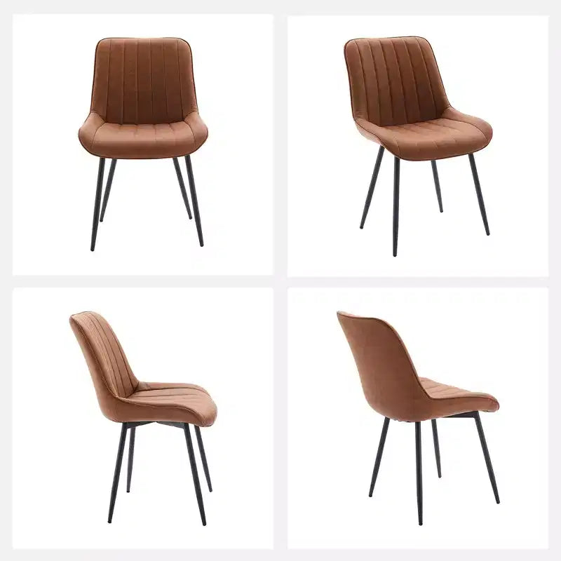 Set di 2 sedie da pranzo - Similpelle, comode, design moderno di metà secolo, gambe in metallo, sedia imbottita, per cucina sala da pranzo soggiorno