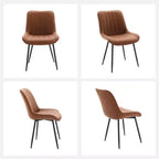 Set di 2 sedie da pranzo - Similpelle, comode, design moderno di metà secolo, gambe in metallo, sedia imbottita, per cucina sala da pranzo soggiorno