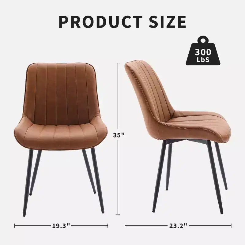 Set di 2 sedie da pranzo - Similpelle, comode, design moderno di metà secolo, gambe in metallo, sedia imbottita, per cucina sala da pranzo soggiorno