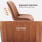 Set di 2 sedie da pranzo - Similpelle, comode, design moderno di metà secolo, gambe in metallo, sedia imbottita, per cucina sala da pranzo soggiorno