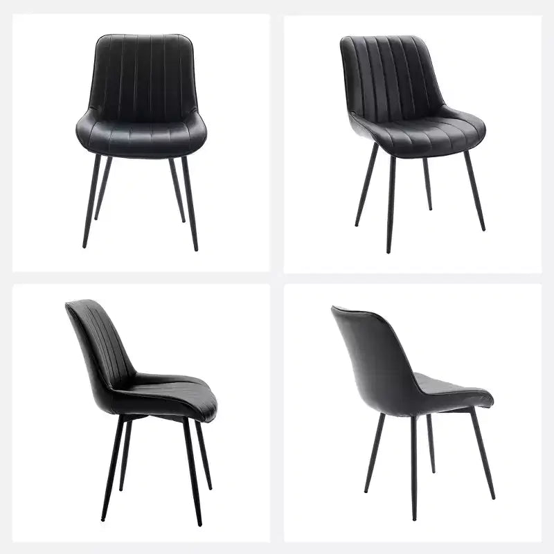 Set di 2 sedie da pranzo - Similpelle, comode, design moderno di metà secolo, gambe in metallo, sedia imbottita, per cucina sala da pranzo soggiorno