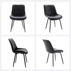 Set di 2 sedie da pranzo - Similpelle, comode, design moderno di metà secolo, gambe in metallo, sedia imbottita, per cucina sala da pranzo soggiorno