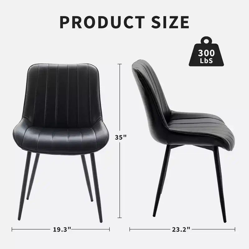 Set di 2 sedie da pranzo - Similpelle, comode, design moderno di metà secolo, gambe in metallo, sedia imbottita, per cucina sala da pranzo soggiorno