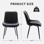 Set di 2 sedie da pranzo - Similpelle, comode, design moderno di metà secolo, gambe in metallo, sedia imbottita, per cucina sala da pranzo soggiorno