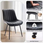 Set di 2 sedie da pranzo - Similpelle, comode, design moderno di metà secolo, gambe in metallo, sedia imbottita, per cucina sala da pranzo soggiorno