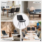 Set di 2 sedie da pranzo - Similpelle, comode, design moderno di metà secolo, gambe in metallo, sedia imbottita, per cucina sala da pranzo soggiorno