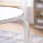 Guidecraft Nordic Set Tavolo e Sedie per Bambini - Bianco: Tavolo Rotondo in Legno per Bambini per Attività Manuali e Scrittura | Mobili per Sala Giochi | Tavolo Attività per Bambini con 4 Sedie