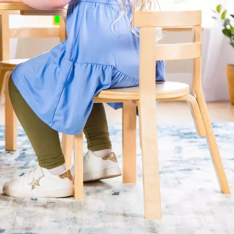 Guidecraft Nordic Set Tavolo e Sedie per Bambini - Bianco: Tavolo Rotondo in Legno per Bambini per Attività Manuali e Scrittura | Mobili per Sala Giochi | Tavolo Attività per Bambini con 4 Sedie