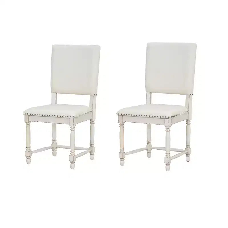 Set di 2 sedie da pranzo imbottite con schienale imbottito, sedie da cucina vintage sedie da sala da pranzo, naturale/crema-ModernLuxe