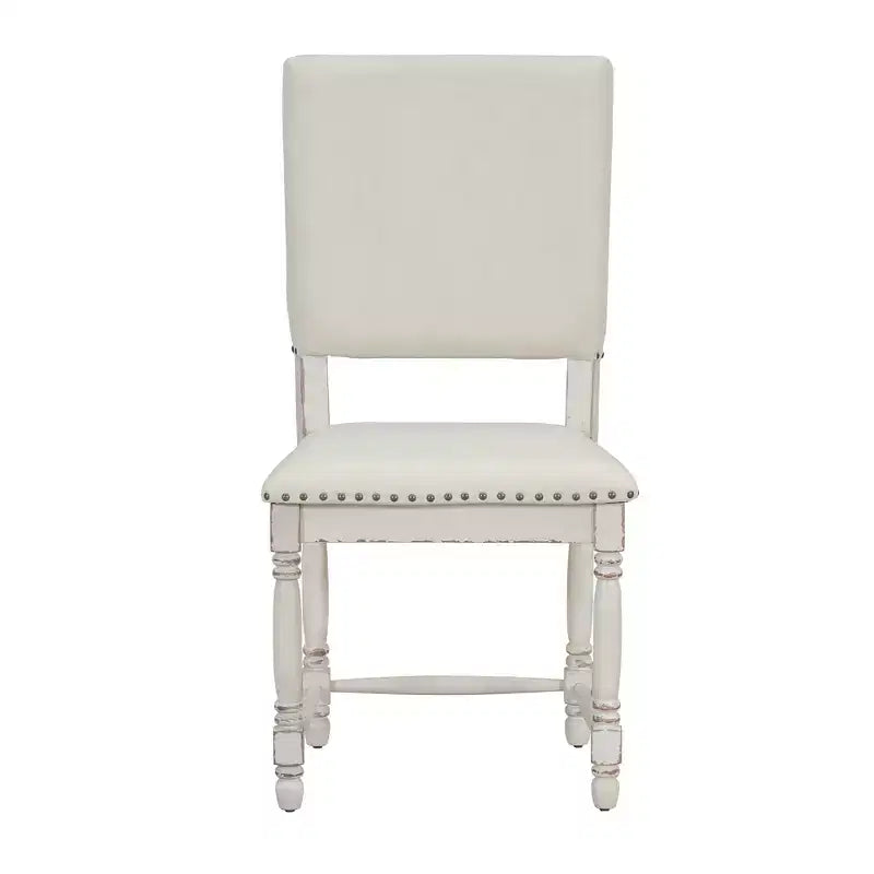 Set di 2 sedie da pranzo imbottite con schienale imbottito, sedie da cucina vintage sedie da sala da pranzo, naturale/crema-ModernLuxe
