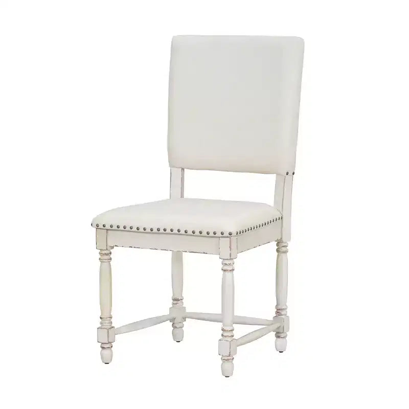 Set di 2 sedie da pranzo imbottite con schienale imbottito, sedie da cucina vintage sedie da sala da pranzo, naturale/crema-ModernLuxe