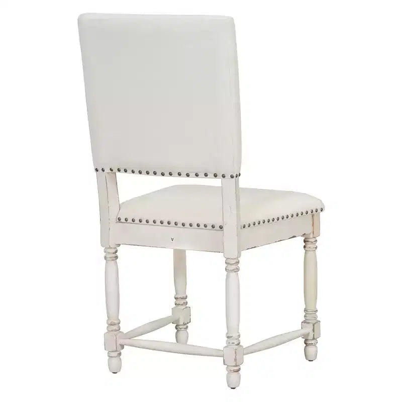 Set di 2 sedie da pranzo imbottite con schienale imbottito, sedie da cucina vintage sedie da sala da pranzo, naturale/crema-ModernLuxe