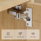 Libreria a 5 ripiani in legno Boho con ante in rattan, Scaffale alto aperto con contenitore per soggiorno, camera da letto, ufficio e cucina