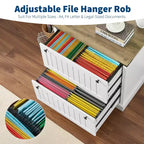 Classificatore a 2 cassetti stile rustico con cartelle sospese per documenti formato A4/lettera/legale, schedario laterale in legno da 30 cm per ufficio domestico