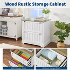 Classificatore a 2 cassetti stile rustico con cartelle sospese per documenti formato A4/lettera/legale, schedario laterale in legno da 30 cm per ufficio domestico