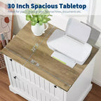Classificatore a 2 cassetti stile rustico con cartelle sospese per documenti formato A4/lettera/legale, schedario laterale in legno da 30 cm per ufficio domestico