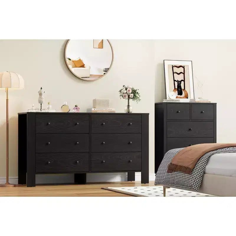 Cassettiera Alta Moderna, Comò Contenitore con Cassetti per Camera da Letto, Organizzatore in Legno con Cassetti per Ingresso Corridoio