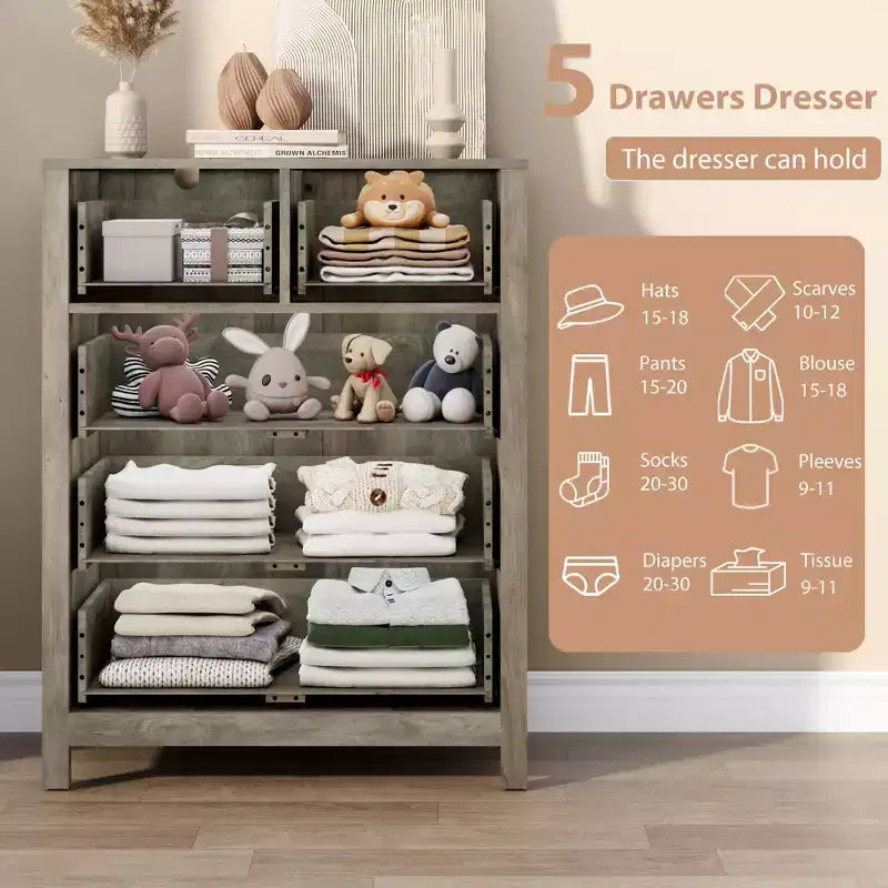 Cassettiera Alta Moderna, Comò Contenitore con Cassetti per Camera da Letto, Organizzatore in Legno con Cassetti per Ingresso Corridoio