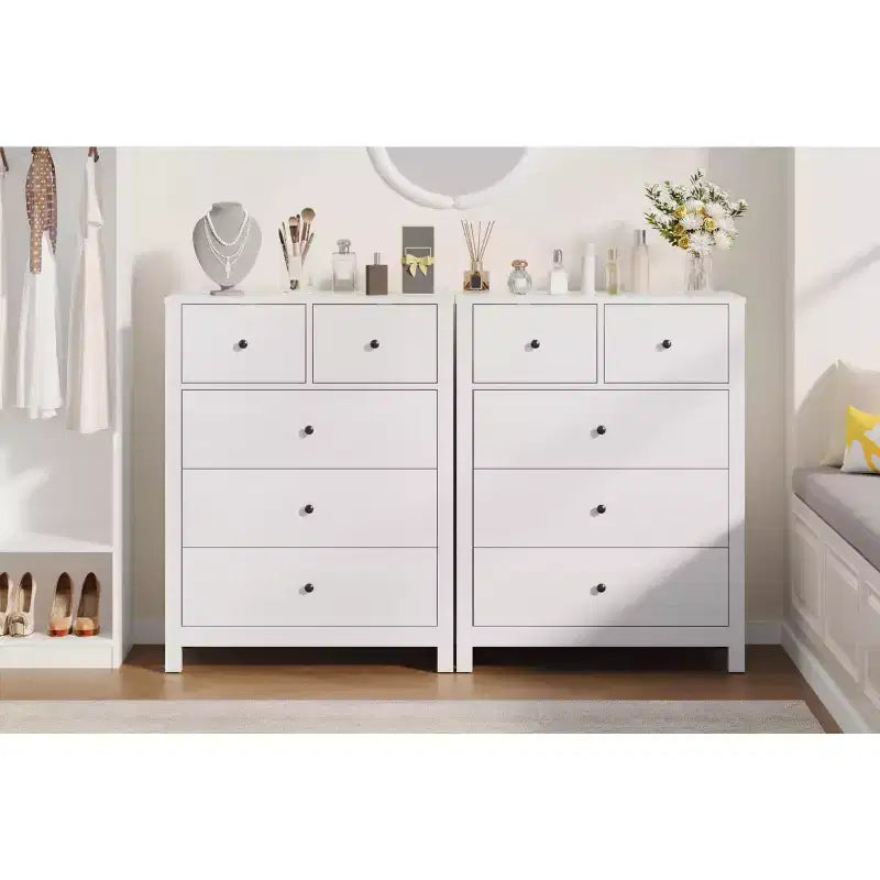 Cassettiera Alta Moderna, Comò Contenitore con Cassetti per Camera da Letto, Organizzatore in Legno con Cassetti per Ingresso Corridoio