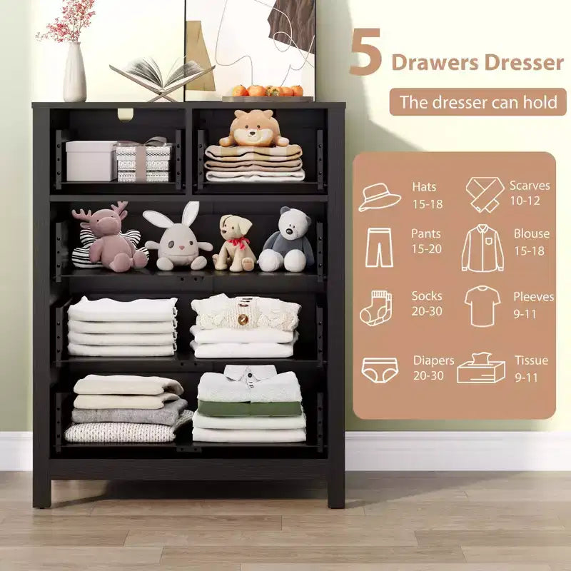 Cassettiera Alta Moderna, Comò Contenitore con Cassetti per Camera da Letto, Organizzatore in Legno con Cassetti per Ingresso Corridoio