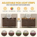 Cassettiera a 8 cassetti Zstar per camera da letto, soggiorno, ingresso con luce a LED e stazione di ricarica