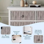 Comò GustoWave a 6 Cassetti per Camera da Letto, Cassettiera con Spazio Contenitivo e Pannelli con Scanalature a Forma d'Onda