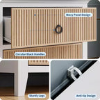 Comò GustoWave a 6 Cassetti per Camera da Letto, Cassettiera con Spazio Contenitivo e Pannelli con Scanalature a Forma d'Onda