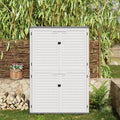 Acekool 65 Cu Ft Resin Outdoor Storage Shed with Single & Double-Wall Options, Waterproof Flip Cover & Padlock Latch