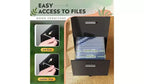 GALAXHERO Mobile Cassettiera Classificatore con 2 Cassetti, Supporto Stampante in Legno, Organizer per Ufficio con Serratura, Formato Letterale