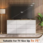 Cassettiera GALAXHERO a 9 cassetti, Comò Moderno in Legno con Maniglie in Metallo, Porta TV per TV da 75 Pollici, Organizer per Camera da Letto, Soggiorno, Ufficio